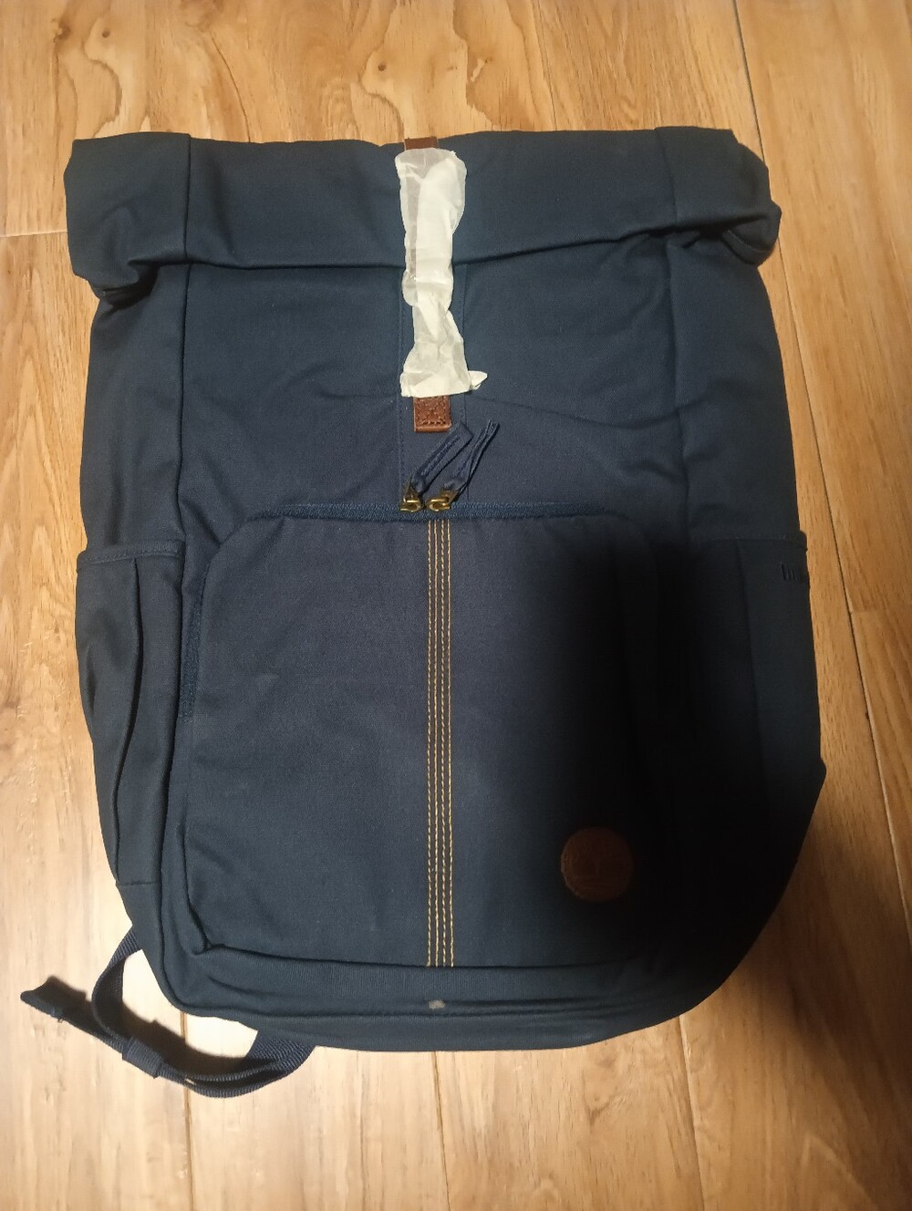Timberland Navy Roll-Top Backpack with Front Zip Pocket